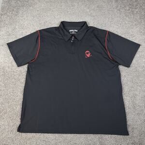 Tattoo Golf Polo Shirt Mens 2XL Black Red-Line Series Golf Zip Tagless Stretch